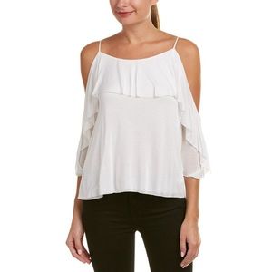 Bailey 44 Modal White Tee Flutter Sleeve, Size XS